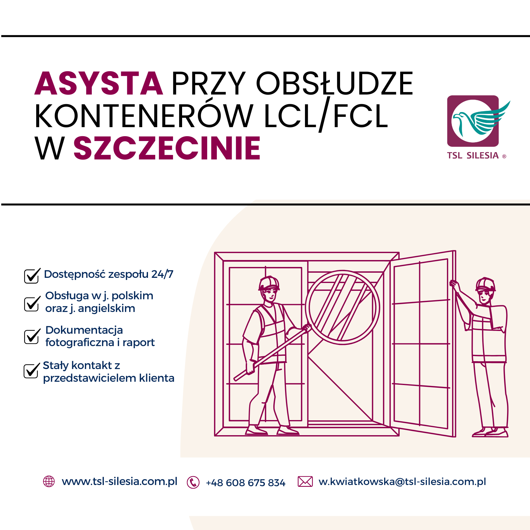 Asysta przy rewizji celnej kontenerów FCL i LCL w porcie Szczecin