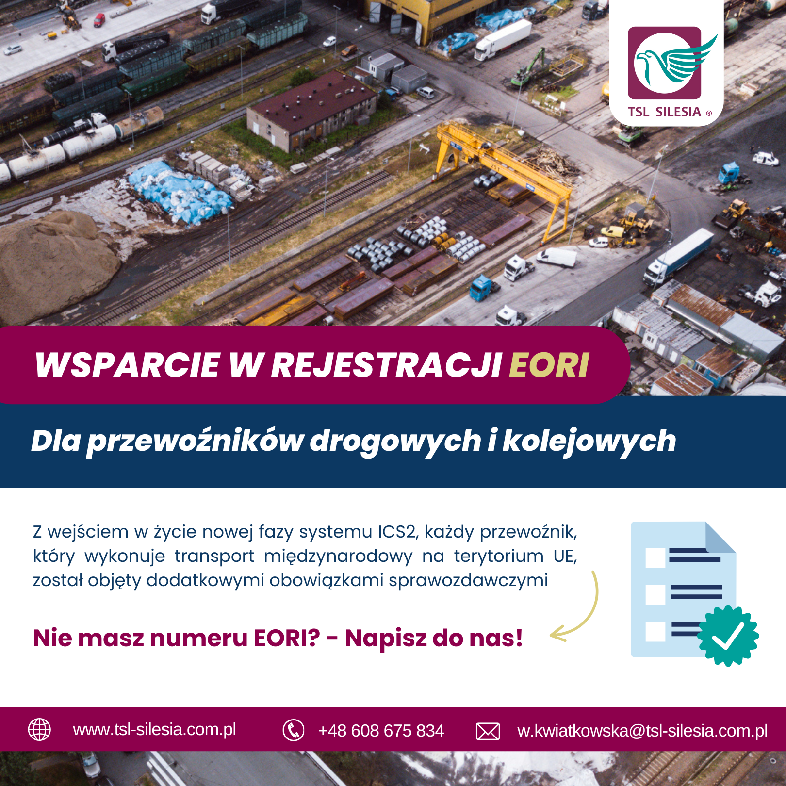 Wsparcie w rejestracji EORI dla przewoźników drogowych i kolejowych – ICS2